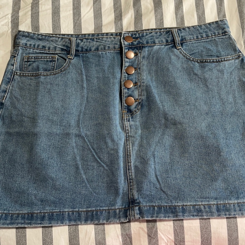 Rainbow jean skirt